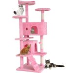 Arbre a chat hauteur 139 cm tour de jeux pour chat avec 2 niches 3 plateformes 2 boules en sisal arbre ...