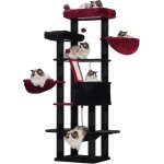 Arbre a chat, hauteur 173 cm tour de jeux, avec 2 plateformes, 17 griffoirs, 1 planche a griffer, 2 panier, ...