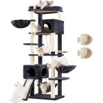 Arbre a chat d'intrieur de 180 cm, avec 2 niches, 2 paniers pour chat, hamac, gamelle et griffoir en ...