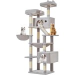 Arbre a chat maine coon, 180cm stable arbres a chat xxl avec 2 condos spacieux pour chats, 8 griffers, ...