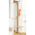 Arbre  chat mural griffoir - meuble en bois pour chats actifs 173 cm - mur d'escalade volutif design ...