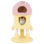 Arbre a chat original design fantaisiste 48 x 93 cm 2 condos confortables griffoir en sisal jouets en ...