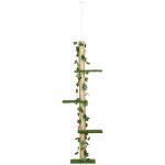 Arbre a chat poteau a griffer design hauteur r�glable dim. 37l x 21l x 202 - 242h cm 4 niveaux beige ...