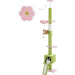 Arbre a chat du sol au plafond hauteur rglable 216 - 273 cm, multi - plateforme avec hamac, griffoir, ...