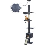 Arbre a chat du sol au plafond hauteur rglable 216 - 273 cm, multi - plateforme avec hamac, griffoir, ...