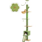 Arbre a chat du sol au plafond hauteur rglable 216 - 273 cm, multi - plateforme avec hamac, griffoir, ...