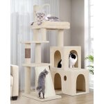 Arbre  chat solide avec 2 grandes bases, 2 niches rotatives  90, plateforme rembourre, pente en ...