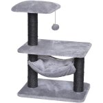 , arbre a chat modle tokyo bridge 47x34, 5x62 cm, gris, avec hamac et balle de jeu, peluche et sisal ...
