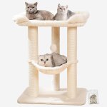 Arbre a chat tour de 71 cm, grand griffoir avec grand lit pour grands flins, griffoir en sisal avec ...