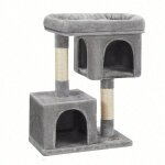 Arbre a chat, tour de jeux 84 cm, l, maison pour chats jusqu'� 7 kg, grande plate - forme, 2 niches, ...