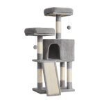 Arbre a chat, tour poteaux a gratter 115 cm, gris clair Arbre a chat, tour poteaux a gratter 115 cm, gris clair