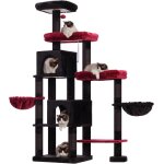 Arbre a chat xxl pour grands chats, 180 cm de haut, stable, elargi a droite, avec 3 plateformes confortables, ...