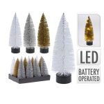 Arbre noël lumineux paillete base noir led 6x17cm Arbre noël lumineux paillete base noir led 6x17cm