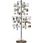 Arbre � photos d�coratif noir, pr�sentoir pour 180 photos avec 90 clips, m�tal et bois, id�al salon, ...
