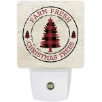 Arbres de xmas grille rouge, veilleuses led enfichables du cr�puscule a l'aube pour salon, chambre a ...