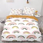Arc en ciel parure de lit x complet + x taies d'oreiller xcm housse de couette personne fille microfibre ...