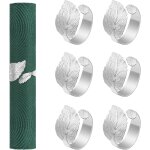 (argent)6 pcs rond de serviette en métal en forme de feuilles, porte - serviettes exquis résistants a ... (argent)6 pcs rond de serviette en métal en forme de feuilles, porte - serviettes exquis résistants a ...