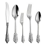 Argent acier inoxydable ustensiles ensemble de couverts 5 pi�ces ensemble couverts argenterie couteau ...