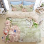 Art des colibris avec des fleurs de lis, des oiseaux et des ��claboussures couleurs dans style peinture ...