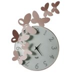 Arti e mestieri horloge murale butterfly tondo (beige - m�tal et verre)