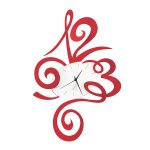 Arti e mestieri horloge murale robin (rouge - mtal et verre)