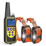As show - 2 ceinture orange - collier'entranement anti aboiement pour chien, tlcommande automatique ...
