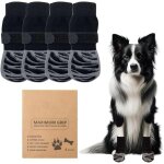 Asfasfq - 2 paires de chaussette chien pour d'intrieur, chausson chien douces poursangles de fixation ...