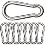 Asfasfq - lot de 8 grands mousquetons, ¿8 * 80 mm, mousqueton charge maximale de 300 kg, ne rouillent ... Asfasfq - lot de 8 grands mousquetons, ¿8 * 80 mm, mousqueton charge maximale de 300 kg, ne rouillent ...