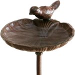 Asfasfq - abreuvoir pour oiseaux sauvages avec piquet de terre en fonte, rsistant aux intempries et ...