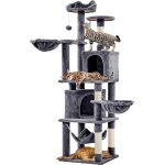 Asfasfq - arbre a chat gant hauteur 175 cm avec 2 plate - formes perchs 2 paniers 2 condos en peluche ...