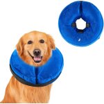 Asfasfq - collerette gonflable pour chien, ajustable collier de rcupration chat cne de cicatrisation ...