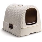 Asfasfq - curver maison de toilette pour chat - bac a litire ferm - compartiment infrieur amovible ...