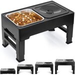 Asfasfq - gamelle chien surleve rglable en 4 hauteur, 1, 6l * 2 grand porte - gamelles pour chiens, ...
