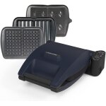 Asfasfq - gaufrier premium, 1200w, 3 jeux de plaques inclus (gaufre, gaufrette & croque monsieur), fabriqu ...