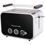 Asfasfq - grille pain [design retro premium] distinctions noir (pour 2 tranches, 6 niveaux de brunissage, ...