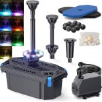 Asfasfq - kit complet de filtre de bassin avec pompe 2500 l / h 40 w avec lumière led rvb pompe de bassin ... Asfasfq - kit complet de filtre de bassin avec pompe 2500 l / h 40 w avec lumière led rvb pompe de bassin ...