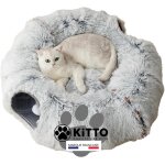 Asfasfq - kitto - tunnel pour chat - panier moelleux avec coussin lit - tunel cat jeu - cabane, niche ...
