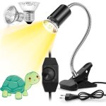 Asfasfq - lampe reptiles chauffante, durable lampe chauffante tortue avec 2 ampoules e27 50w uva / uvb, ...
