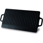 Asfasfq - plancha en fonte 38 cm utilisable des deux cts, noir, idale pour gaz et four, dimensions ...
