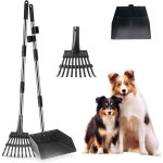 Asfasfq - ramasse crotte pour chien, rteau & pelle, manche long rglable palette en mtal, kit de ramasse ...