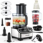 Asfasfq - robot culinaire multifonction 1300w, 3 vitesses et fonction pulse, hachoir 3, 5l, mixeur 1, ...