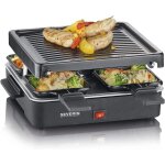 Asfasfq - severin raclette gril 4 pers. , compacte, plaque anti - adhsive 21 x 21 cm, inclus 4 polons, ...