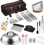 Asfasfq - smash ensemble de couverts pour barbecue 28 pièces avec presse a hamburger, spatule a grill, ... Asfasfq - smash ensemble de couverts pour barbecue 28 pièces avec presse a hamburger, spatule a grill, ...