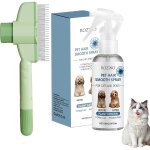 Asfasfq - spray demelant chien et chat + brosse chat et chien, brosse poils animaux, lissage des poils ...