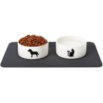 Asfasfq - tapis de gamelle antidrapant pour chien et chat ¿ tapis de protection 30x40 cm pour nourriture ...