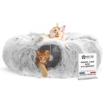 Asfasfq - tunnel chat rond xxl en peluche douce ¿ lit tunnel & cachette confort ¿ panier moelleux type ...