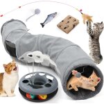 Asfasfq - tunnel de jeu chat pliable, jouet interactif pour exercice et stimulation pour chatons, chats, ...