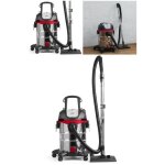 Aspirateur eau et poussi�re - roug - 23 l - cuve en acier inoxydable - 700 w - design combi