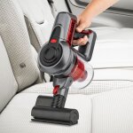 Aspirateur a main sans fil textile + de 0, 8l 100w rouge noir