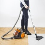 Aspirateur multi cyclonique sans sac compact + orange noir